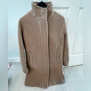 J CREW Classic Cocoon Tan Wool Blend Coat in excellent condition. Size 0.